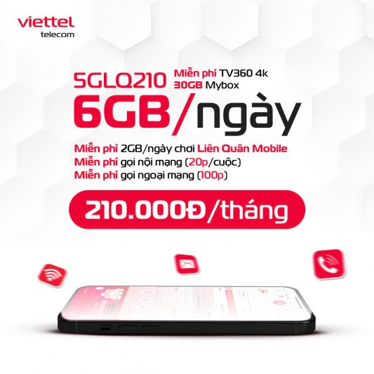 GÓI DATA 5G VIETTEL MIỄN PHÍ LIÊN QUÂN 